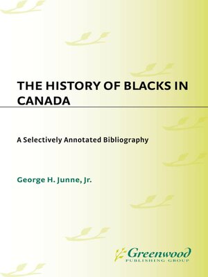 cover image of The History of Blacks in Canada